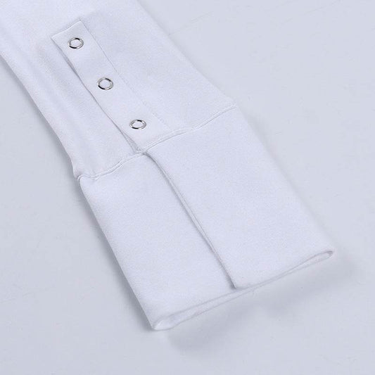 Women's Fashionable Temperament Polo Collar Half Button Slim-fit Long-sleeved Jumpsuit - Here2Save