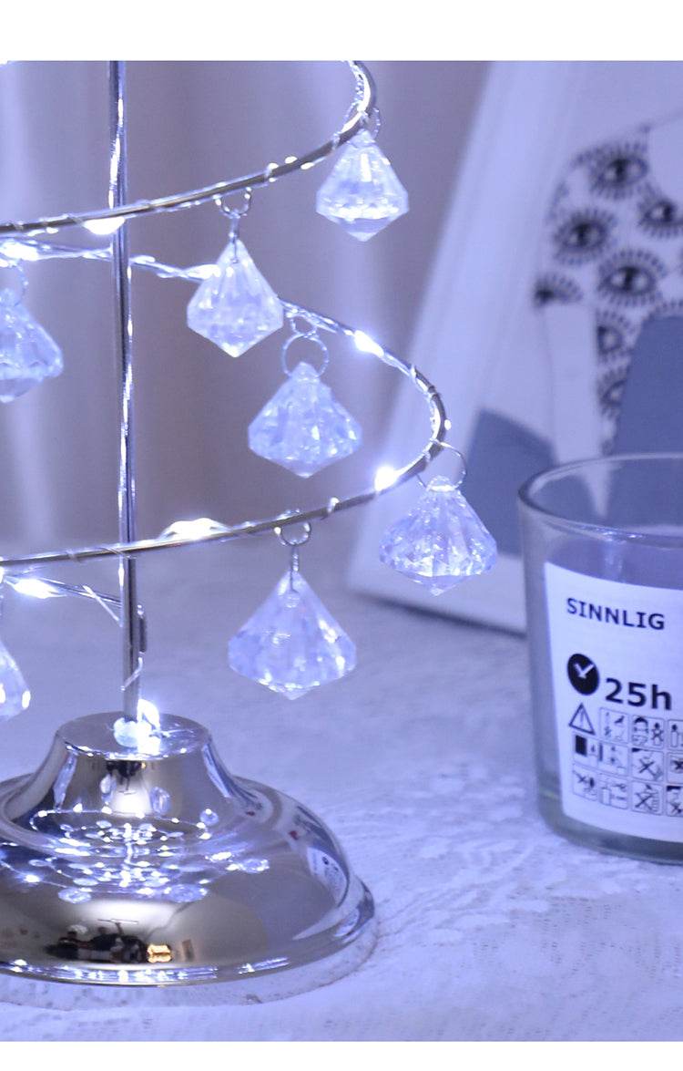 Diamond Crystal Table Lamp Acrylic Night Lamp Rechargeable Bedside Lamp LED Night Light Room Lights Christmas Decoration New - Here2Save