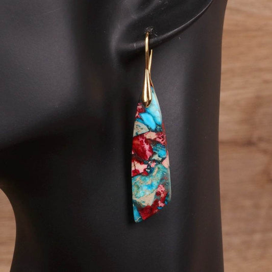 Geometric Flower Shape Pendant Earrings - Here2Save