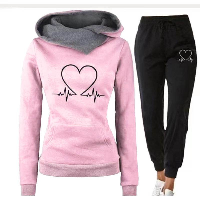Men's And Women's Printed Sweater Suit - Here2Save