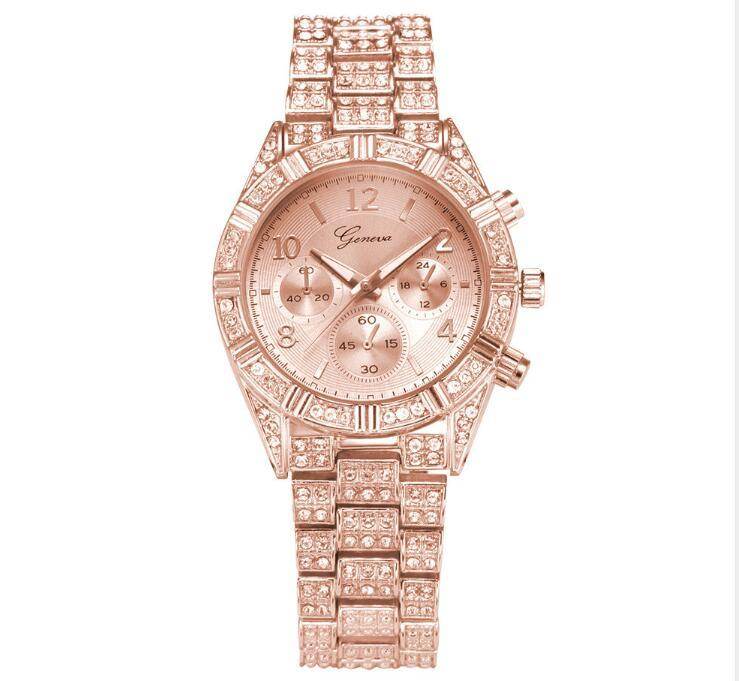 Women Crystal Quartz Analog Wrist Watch Fashion Stainless Steel Geneva Luxury Reloj Hombre Montre Femme Sport Watches - Here2Save