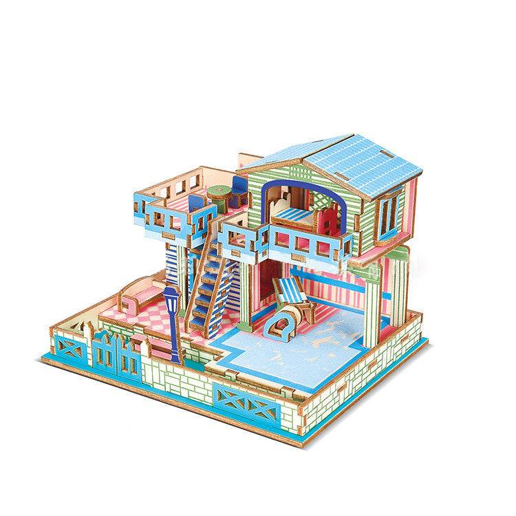Wooden puzzle 3D three-dimensional puzzle DIY model - Here2Save