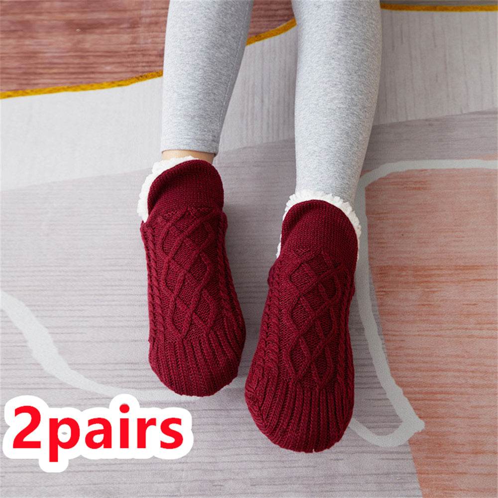 Winter Woolen Socks Women Thicken Warm Home Bedroom Socks Slippers Men Non-slip Foot Warmer Snow Socks Calcetines Mujer - Here2Save