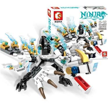 8 building blocks dragon tribe puzzle assembled dinosaur toys - Here2Save