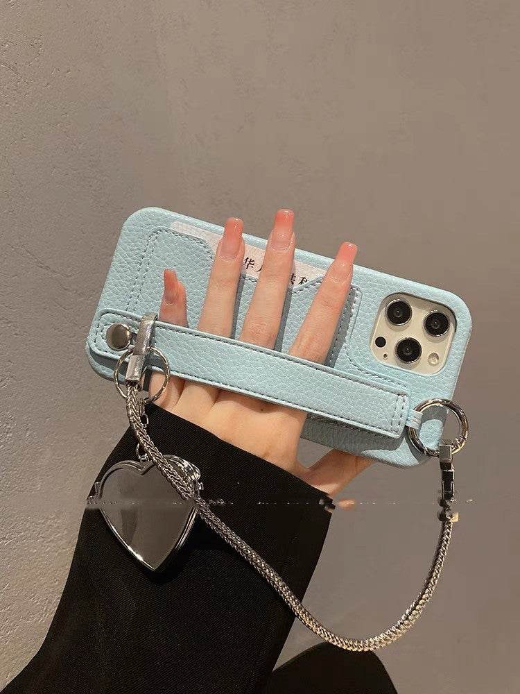 Ins Niche Portable Heart Shape Mirror Phone Case - Here2Save