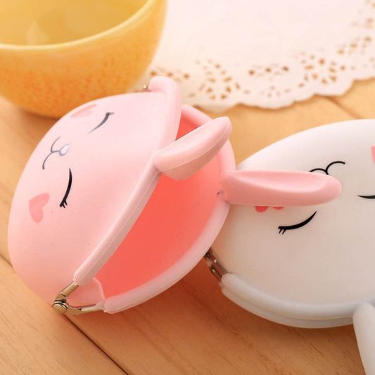 Cartoon silica gel zero purse Korean lovable rabbit zero purse candy color packet key bag lady bag - Here2Save