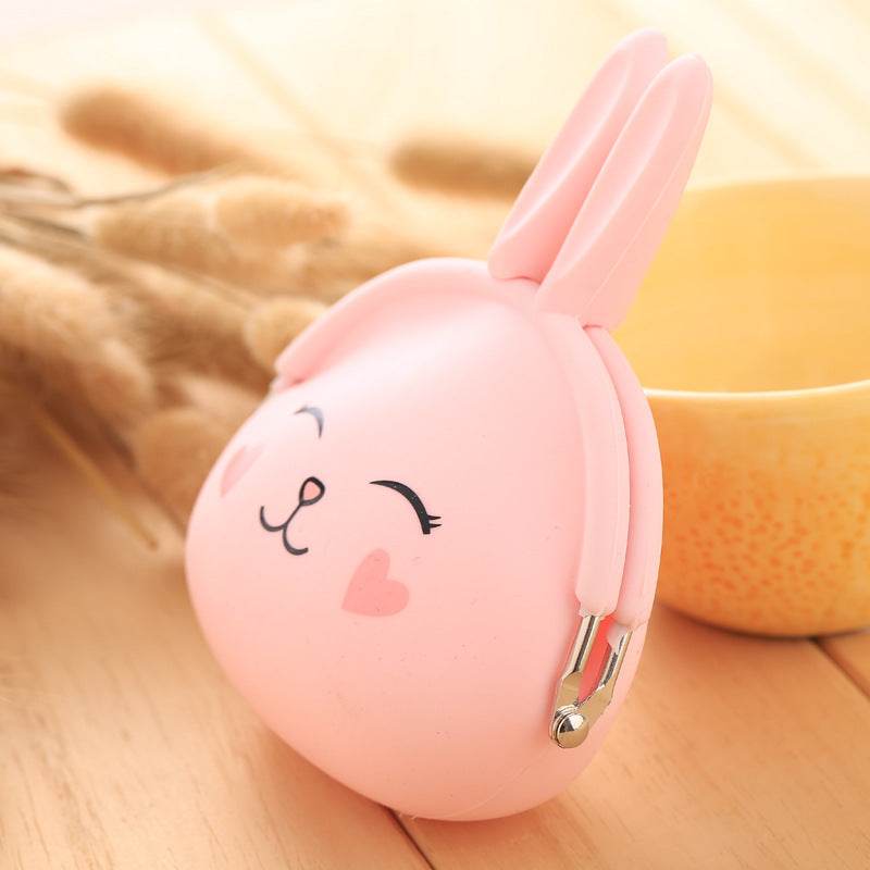 Cartoon silica gel zero purse Korean lovable rabbit zero purse candy color packet key bag lady bag - Here2Save