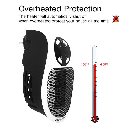 Portable Electric Heater Wall Fan Heater Handy Heating Stove Adjustable Thermostat Radiator Warmer Machine Home Appliance - Here2Save