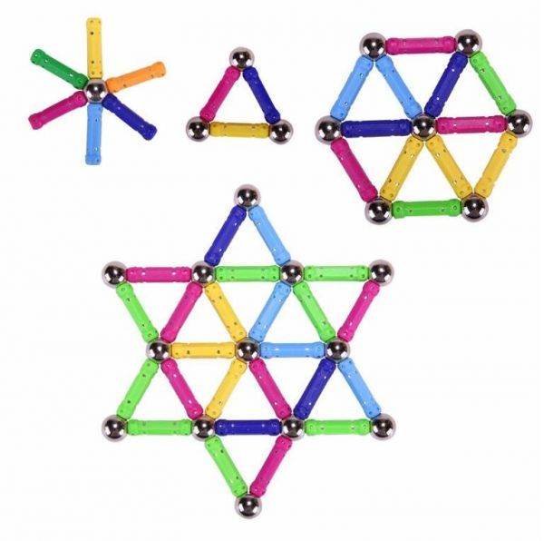 Large Magnet Toy Sticks & Metal Balls Magnetic Building Blocks Construction Toys For Baby Designer Educational Toy For Children - Here2Save