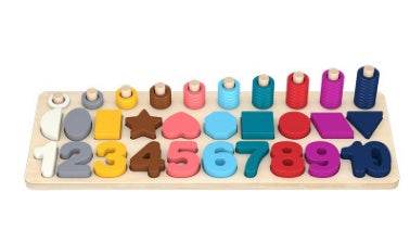 Number puzzle logarithmic board building blocks - Here2Save