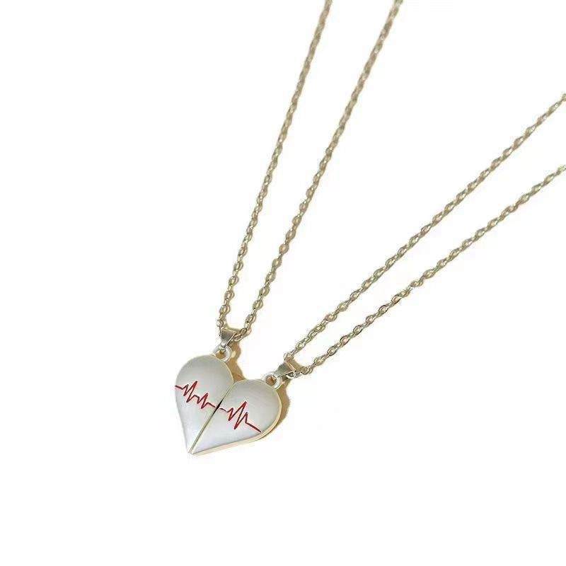 Heartbeat Magnetic Heart Necklace Love Couple Jewelry - Here2Save