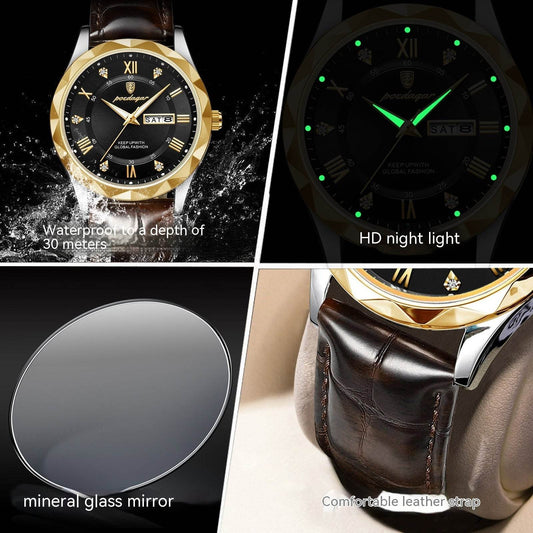 Leather Belt Men's Luxury Fashion Quartz Wrist Watch - Here2Save