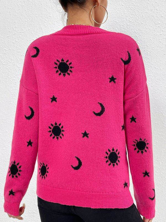 Jacquard Crewneck Pullover Knitted Sweaters For Women Casual Skull Halloween Sweater Autumn And Winter Tops - Here2Save