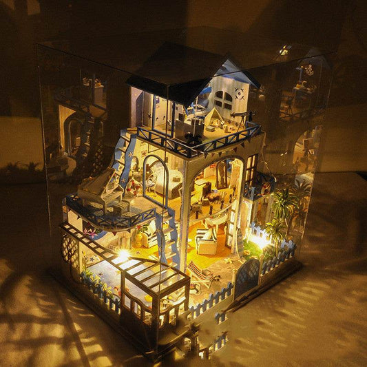 Re-encounter The Sea Of Love Villa Model Small House Hand-assembled Model - Here2Save