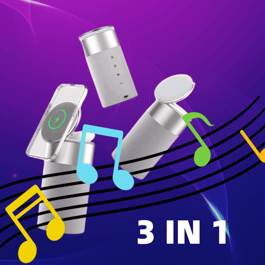 3 In 1 Multi-Function IPhone And AirPods Wireless Charger Portable Bluetooth Speaker With Touch Lamp For Home And Office - Here2Save