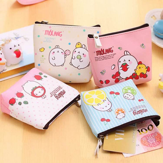 0583 Creative Potato Rabbit Zero Wallet Korean Version PU Waterproof Hand With Small Pocket Mini Cute Coin Earphone Receiving Bag - Here2Save