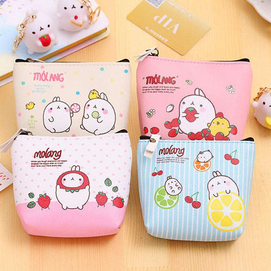 0583 Creative Potato Rabbit Zero Wallet Korean Version PU Waterproof Hand With Small Pocket Mini Cute Coin Earphone Receiving Bag