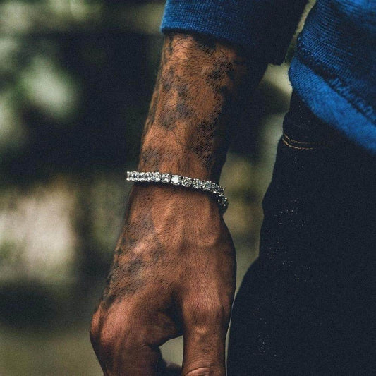 Hip Hop Bracelet Iced Out Single Row Rhinestones Chain Bling Tennis Charm Bracelets Zirconia Bracelets Link Chain Jewelry - Here2Save