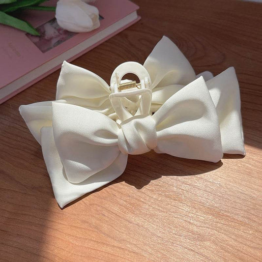 Plain Color XL Bow Ribbon Hair Claw - Here2Save