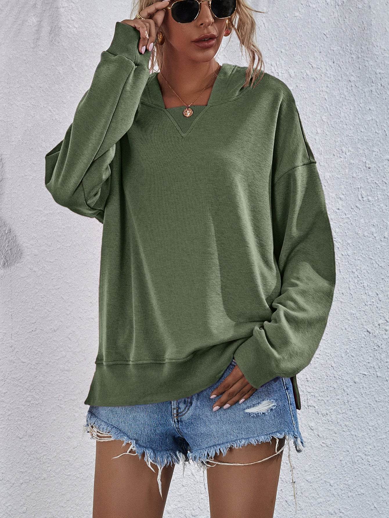 Women's Hoodie Sweatshirt Sports Casual Candy Color Long Sleeve Tops Clothes - Here2Save
