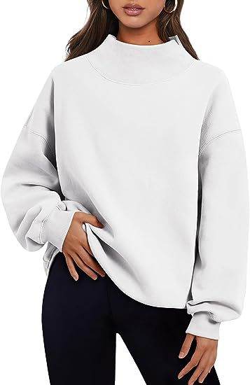 Pullover Sweatshirt Solid Color Loose Tops Round Neck Hoodie Women Thick Clothing - Here2Save