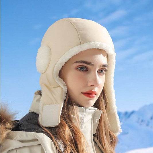 Down Plush Hat For Women Cycling Windproof Waterproof Ear Protection Warm Fashion Hats Winter Thicken Caps - Here2Save