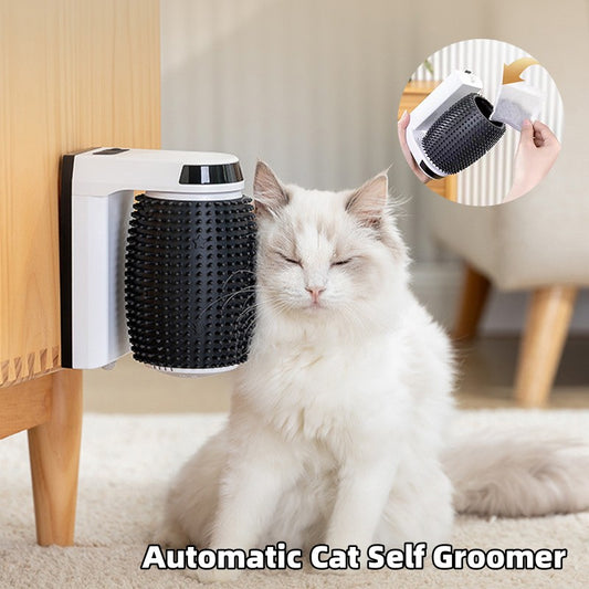 Automatic Cat Self Groomer Wall Corner Brushes Soft Cat Corner Scratcher Self Grooming - Here2Save