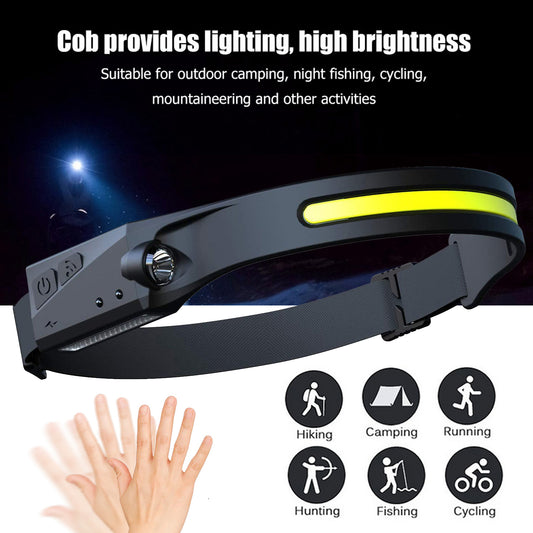 COB LED Induction Riding Headlamp Flashlight USB Rechargeable Waterproof Camping Headlight With All Perspectives Hunting Light - Here2Save