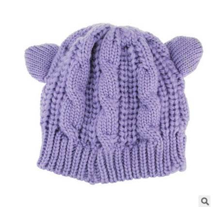 Hand Made 3D Cute Knitted Cat Ear Beanie For Winter - Here2Save