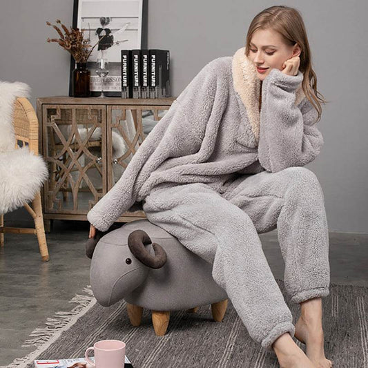 Flannel Pajamas Pajamas Set Thickening Couples Home Service - Here2Save