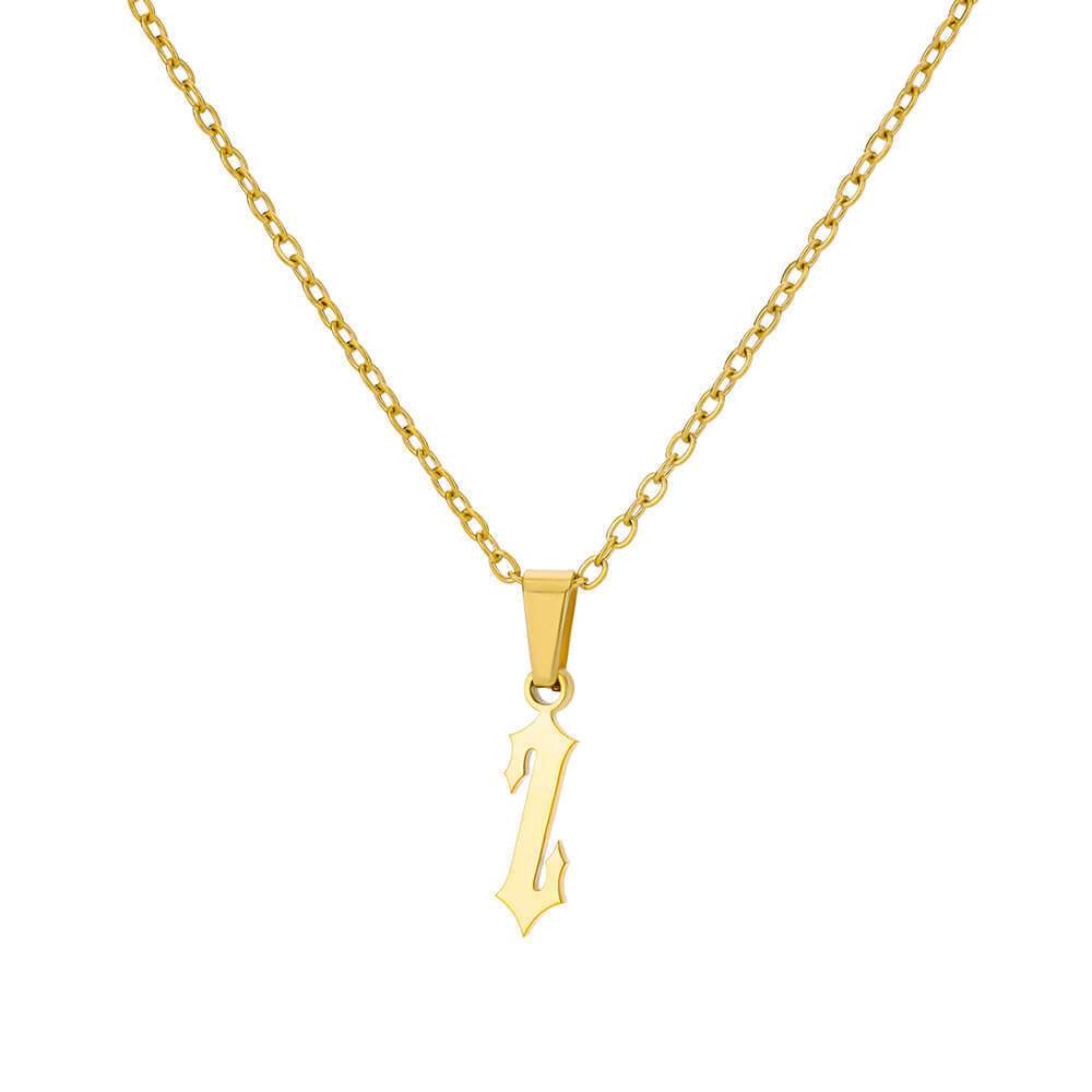 Ancient English Letter Pendant Necklace - Here2Save