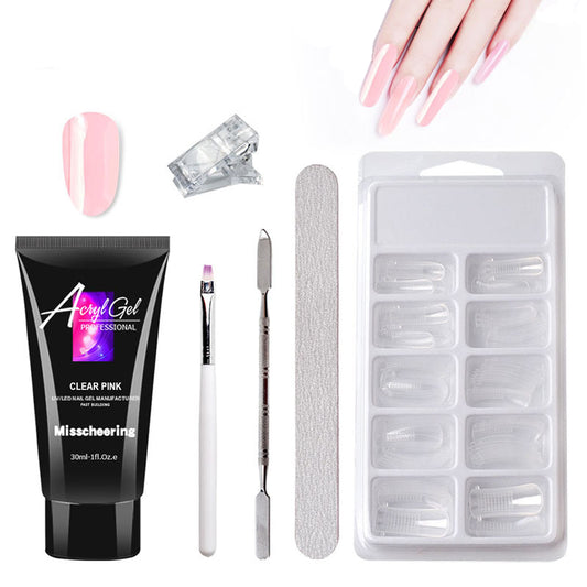 Painless Extension Gel Nail Art Without Paper Holder Quick Model Painless Crystal Gel Set - Here2Save