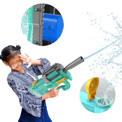 New P90 Electric Water Gun High-Tech Kids Toys Outdoor Beach Pool Large Capacity Summer Gel Blasting Water Gun For Adults - Here2Save