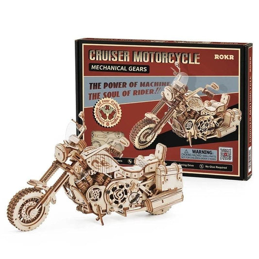 Robotime Rokr Cruiser Motorcycle DIY Wooden Model 420 Pcs Building Block Kits Funny Toys Gifts For Children Adults Dropshipping - Here2Save