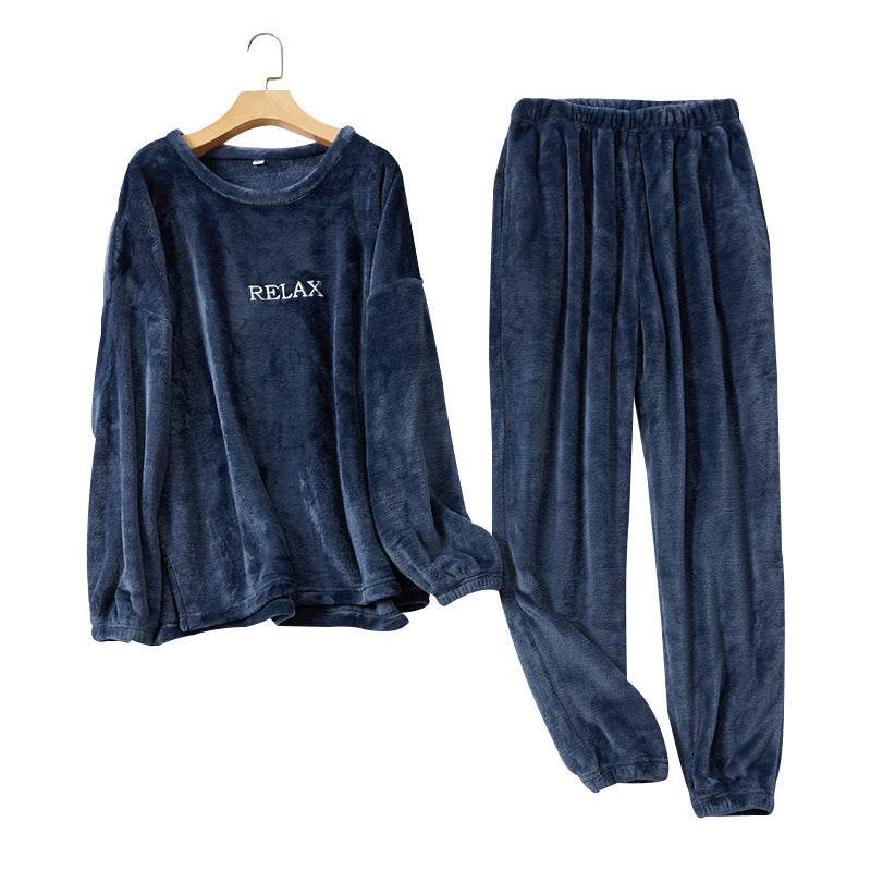 Flannel Pajamas Sets Winter Home Clothes For Women Men Sleepwear Couple - Here2Save
