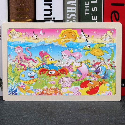 Cartoon Pictures 24 Pieces Of Wooden Jigsaw Puzzle - Here2Save