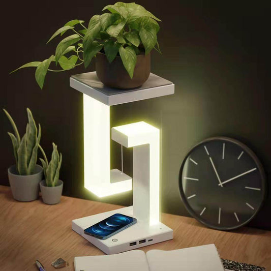 Creative Smartphone Wireless Charging Suspension Table Lamp Balance Lamp Floating For Home Bedroom - Here2Save