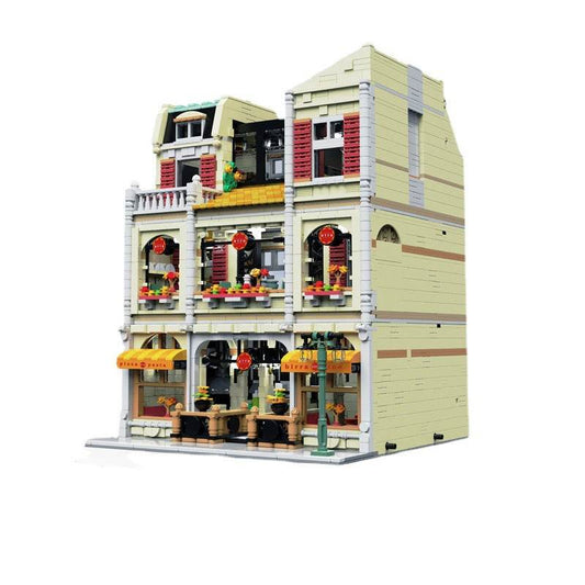 Pizza Shop Street View Series Town Scene High Difficulty Large Assembled Building Blocks Toy Model - Here2Save