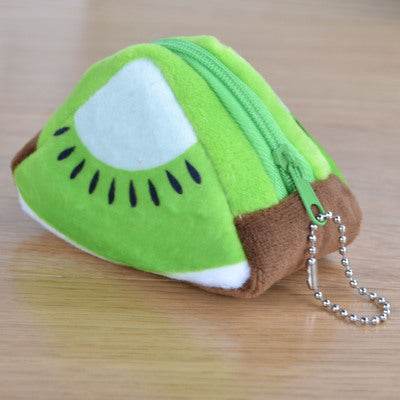 Children's Day Creative Gift Plush Solid Triangle Fruit Zero Wallet Coin Bag Key Bag Strap - Here2Save