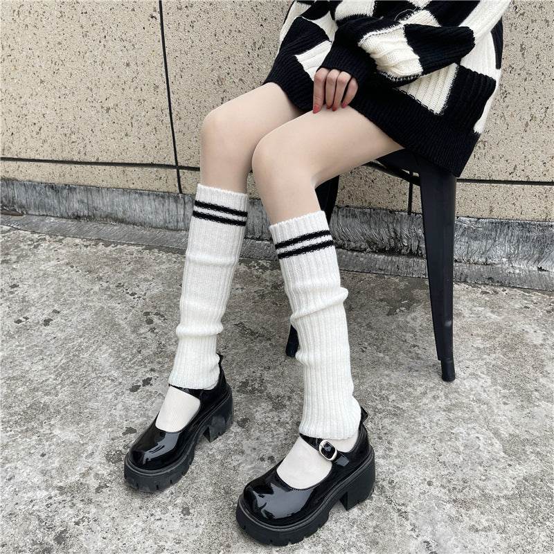 Wool Knitted Socks Leg Cover Pile Pile Socks Calf Socks Women's Mid-tube Socks - Here2Save