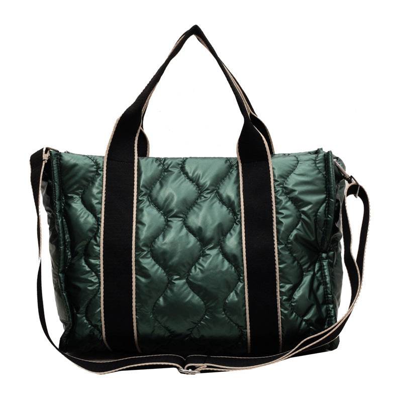Rhombus Sewing Tote Bag Winter Designer Luxury Down Shoulder Bag High Capacity Commuting Personalized Handbags For Women - Here2Save