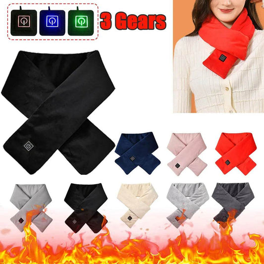 USB Women Men Heating Scarf Temperature Scarf 3 Gears Adjustable USB Charging Heat Control Neck Warmer For Cycling Camping USB Heated Scarf - Temperature Adjustable Heating Scarf - Here2Save