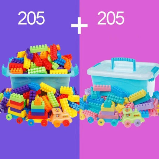Children's Building Blocks Plastic Assembly Toy Small Train - Here2Save