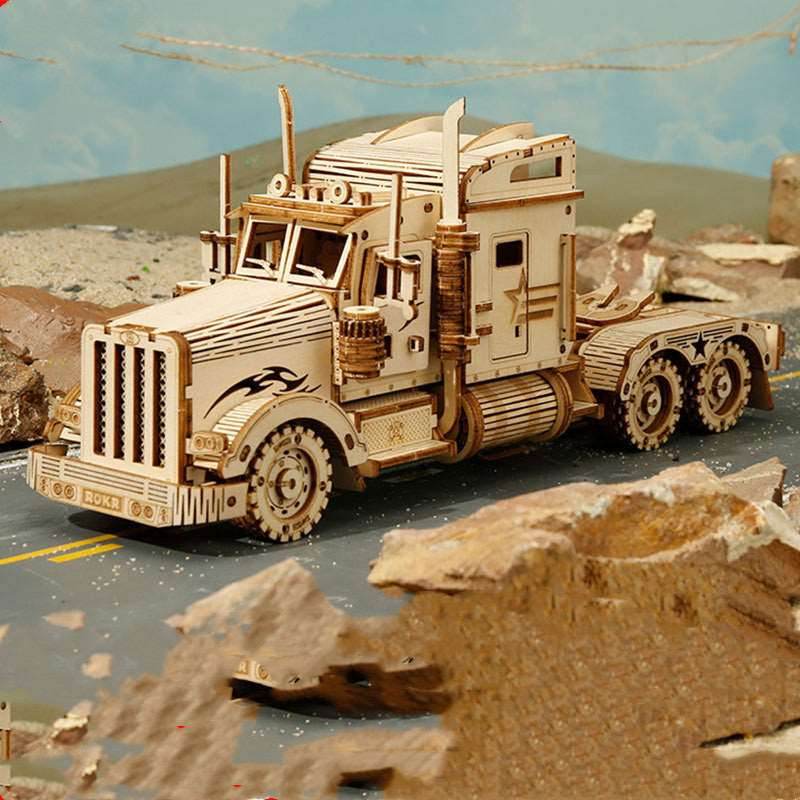 3D Wooden Puzzle Train Model DIY Wooden Train Toy Mechanical Train Model Kit Assembly Model Home Decoration Crafts - Here2Save