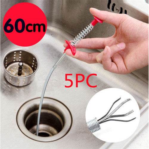 60CM Sewer Dredger Spring Pipe Dredging Tool Household Hair Cleaner Drain Clog Remover Cleaning Tools Household For Kitchen Sink Kitchen Gadgets - Here2Save