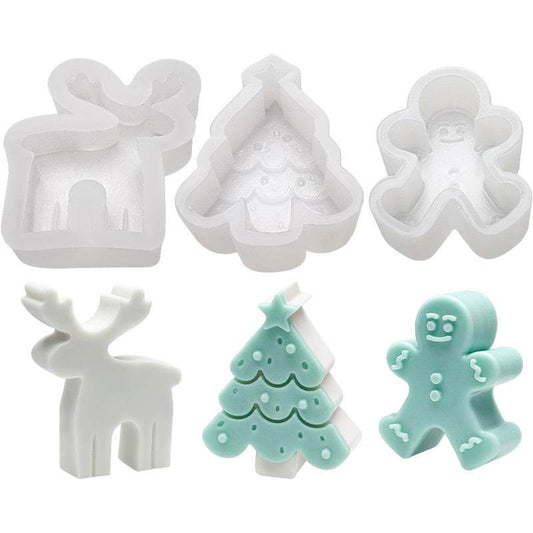 Gingerbread Man Elk Christmas Tree Silicone Mold - Here2Save