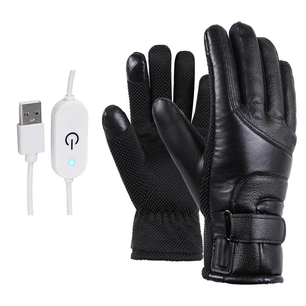 Winter Electric Heated Gloves Windproof Cycling Warm Heating Touch Screen Skiing Gloves - Here2Save