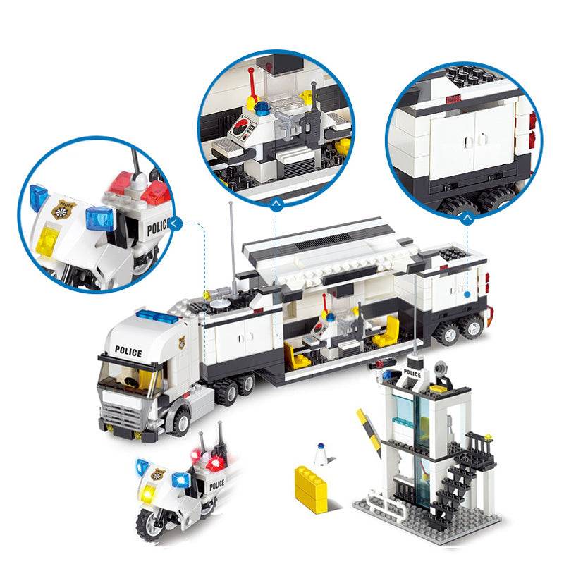 Classic Building Blocks Police Station Model Building Blocks DIY Building Toy Bricks Educational Toys - Here2Save
