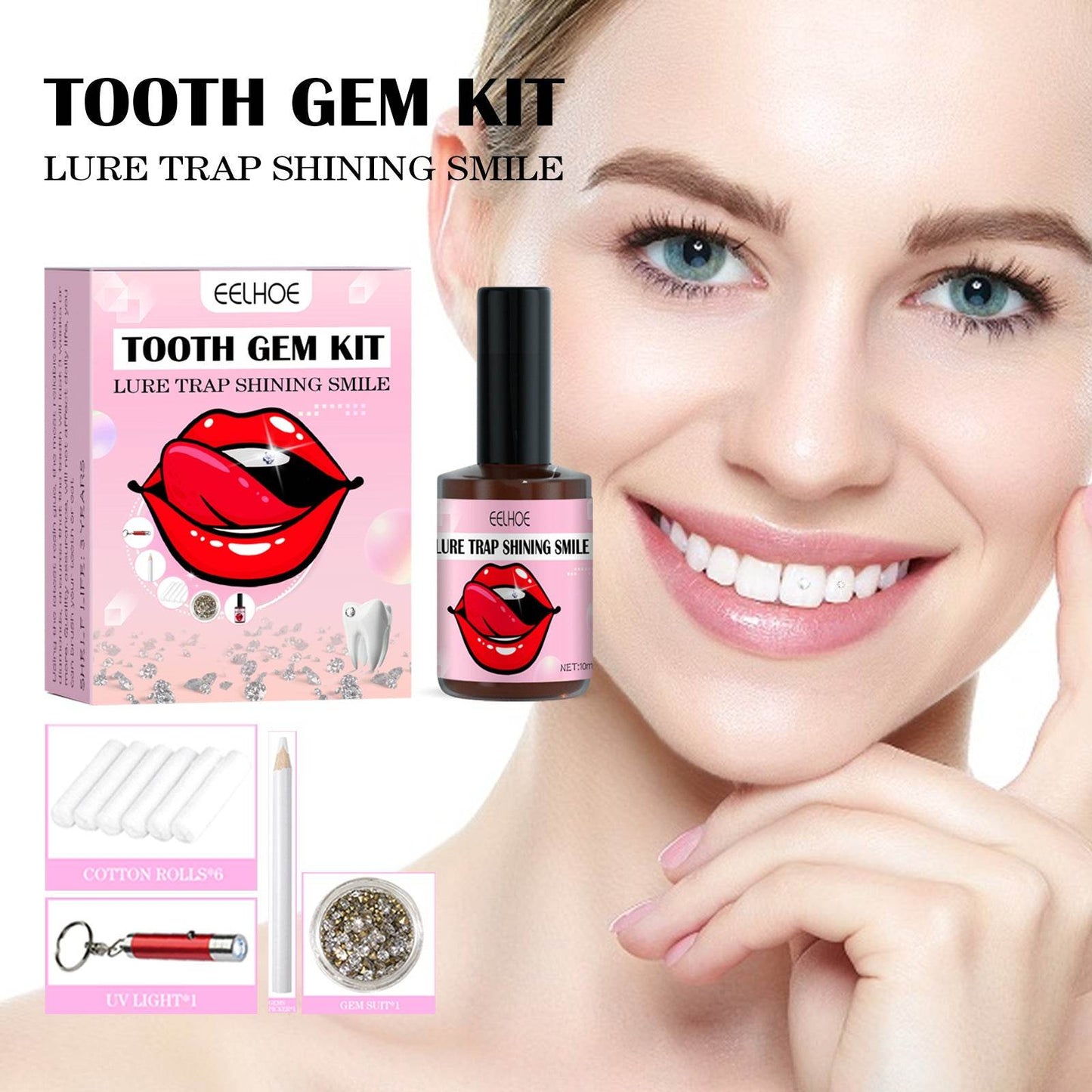 EELHOE Teeth Gem White Suit Teeth Easy To Disassemble Easy To Install Jewelry Beautiful Solid Reliable Diamond - Here2Save