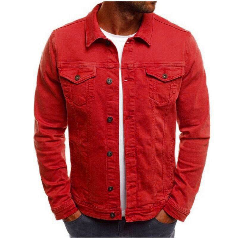 Casual Men Jacket Denim Button Shirt - Here2Save